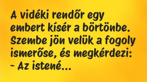 A vidéki rendőr egy embert kísér a börtönbe. Szembe jön velük a fogoly… – Vicc
