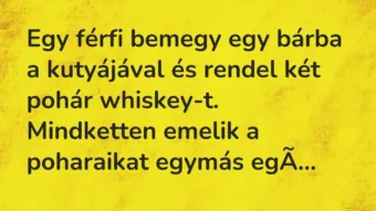 Egy férfi bemegy egy bárba a kutyájával és rendel két pohár whiskey-t…. – Vicc Egy férfi bemegy egy bárba a kutyájával és rendel két pohár whiskey-t…. – Vicc