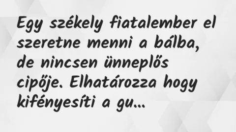 Egy székely fiatalember el szeretne menni a bálba, de nincsen ünneplős… – Vicc
