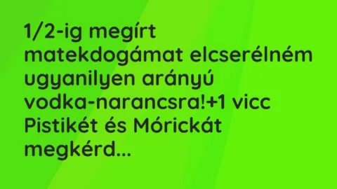 Vicc: 1/2-ig megírt matekdogámat elcserélném ugyanilyen arányú…