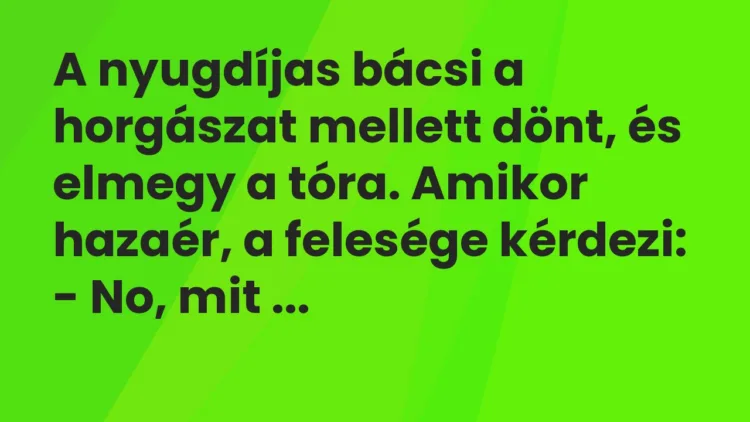 Vicc: A nyugdíjas bácsi a horgászat mellett dönt, és elmegy a tóra… Vicc: A nyugdíjas bácsi a horgászat mellett dönt, és elmegy a tóra…