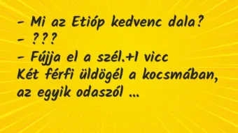 Vicc: – Mi az Etióp kedvenc dala?

– ???

– Fújja el a szél.