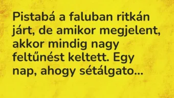 Vicc: Pistabá a faluban ritkán járt, de amikor megjelent, akkor mindig nagy…