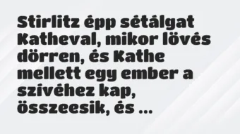 Vicc: Stirlitz épp sétálgat Katheval, mikor lövés dörren, és Kathe mellett…