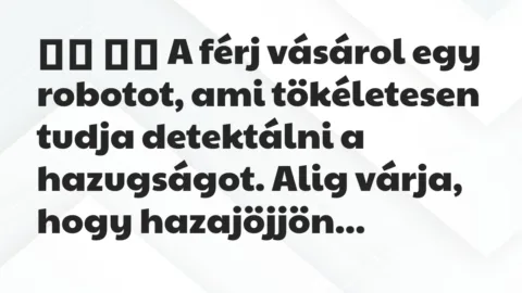 Viccek: 
		  
		  A férj vásárol egy robotot, ami tökéletesen tudja…