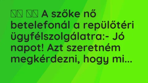 Viccek: 
		  
		  A szőke nő betelefonál a repülőtéri…