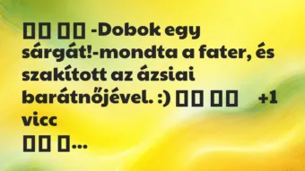 Viccek: 
		  
		  -Dobok egy sárgát!-mondta a fater, és…