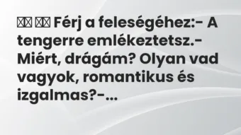 Viccek: 
		  
		  Férj a feleségéhez:- A tengerre…