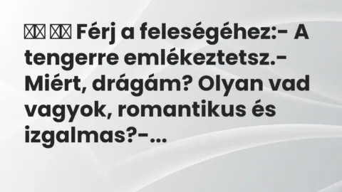 Viccek: 
		  
		  Férj a feleségéhez:- A tengerre…
