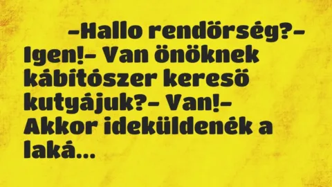Viccek: 
		  
		  ‎-Hallo rendőrség?- Igen!- Van önöknek…