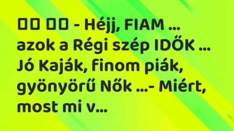 Viccek: 
		  
		  – Héjj, FIAM … azok a Régi szép IDŐK … …