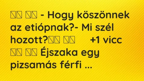 Viccek: 
		  
		  – Hogy köszönnek az etiópnak?- Mi szél…