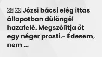 Viccek: 
		  
		  Józsi bácsi elég ittas állapotban dülöngél…