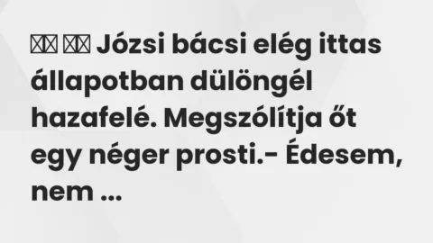 Viccek: 
		  
		  Józsi bácsi elég ittas állapotban dülöngél…