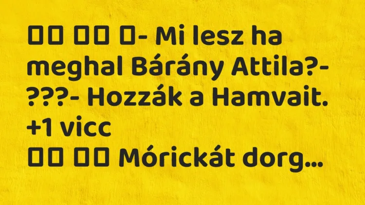Viccek:
- Mi lesz ha meghal Bárány Attila?- ???-… Viccek:
- Mi lesz ha meghal Bárány Attila?- ???-…
