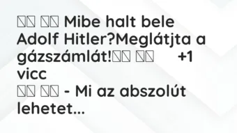 Viccek:
Mibe halt bele Adolf Hitler?Meglátjta a… Viccek:
Mibe halt bele Adolf Hitler?Meglátjta a…