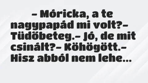 Viccek: 
		  
		  ‎- Móricka, a te nagypapád mi volt?-…
