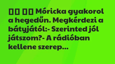 Viccek: 
		  
		  Móricka gyakorol a hegedűn. Megkérdezi a…