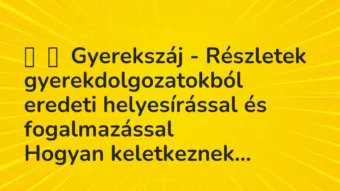 Vicces történet: 
	    	    Gyerekszáj – Részletek gyerekdolgozatokból eredeti…