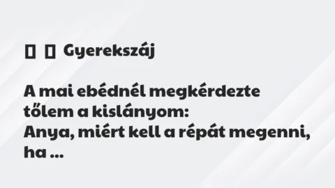 Vicces történet: 
	    	    Gyerekszáj





A mai ebédnél megkérdezte tőlem a…