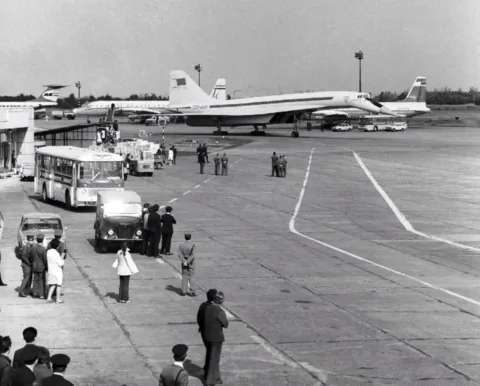 1972.  Bp., TU-144-es szovjet szuperszonikus személyszállító repülőgép a Feriheg… #RK1782389702