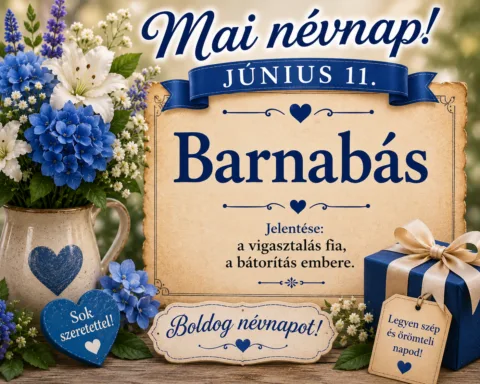 Mai névnap – június 11.: Barnabás