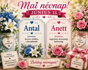 Mai névnap – június 13. Antal és Anett Mai névnap – június 13.: Antal és Anett