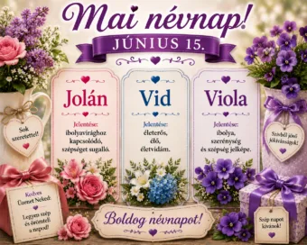 Mai névnap – június 15.: Jolán, Vid és Viola