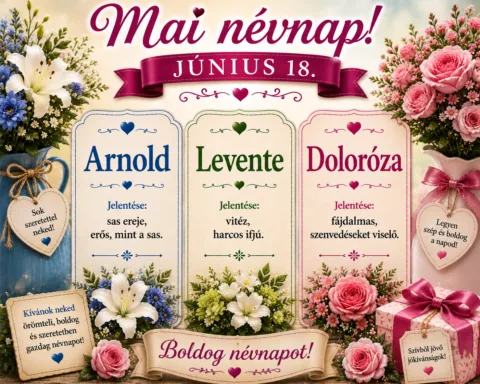 Mai névnap – június 18.: Arnold, Levente és Doloróza