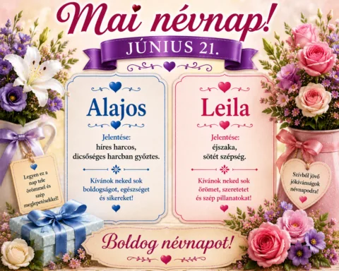 Mai névnap – június 21.: Alajos és Leila
