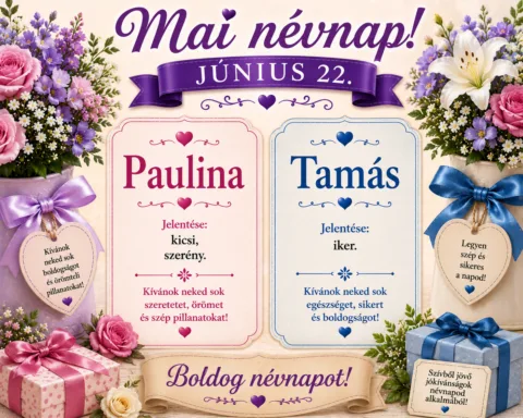 Mai névnap – június 22.: Paulina és Tamás