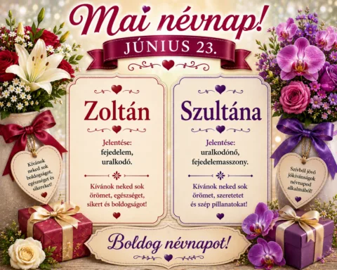 Mai névnap – június 23.: Zoltán és Szultána
