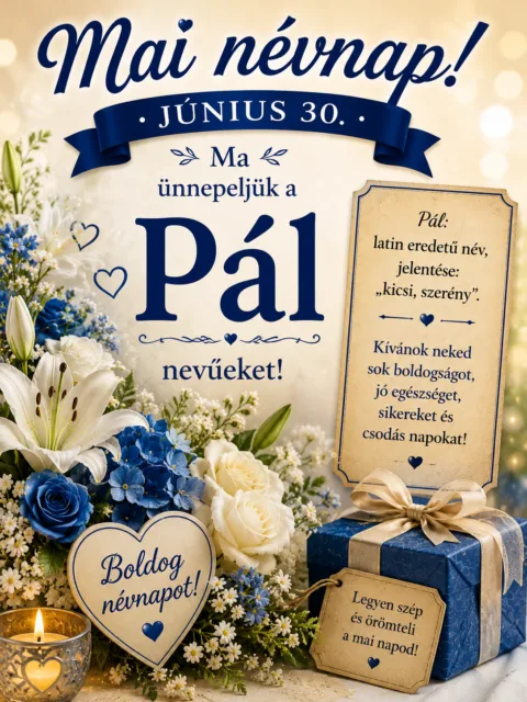 Mai névnap – június 30.: Pál
