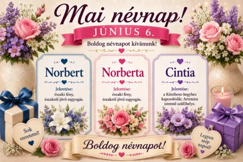 Mai névnap – június 6.: Norbert, Norberta és Cintia