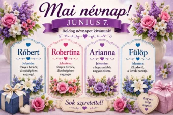 Mai névnap – június 7.: Róbert, Robertina, Arianna és Fülöp