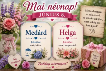 Mai névnap – június 8.: Medárd és Helga