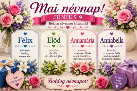 Mai névnap – június 9.: Félix, Előd, Annamária és Annabella