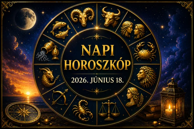Napi horoszkóp – 2026. június 18. Három jegy ma olyan lehetőséget kap, amelyre nem lehet nemet mondani Napi horoszkóp – 2026. június 18.: Három jegy ma olyan lehetőséget kap, amelyre nem lehet nemet mondani