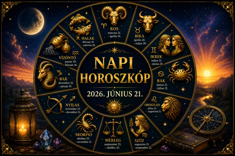 Napi horoszkóp – 2026. június 21. Ma valaki váratlanul felboríthatja a terveidet – de a javadra Napi horoszkóp – 2026. június 21.: Ma valaki váratlanul felboríthatja a terveidet – de a javadra