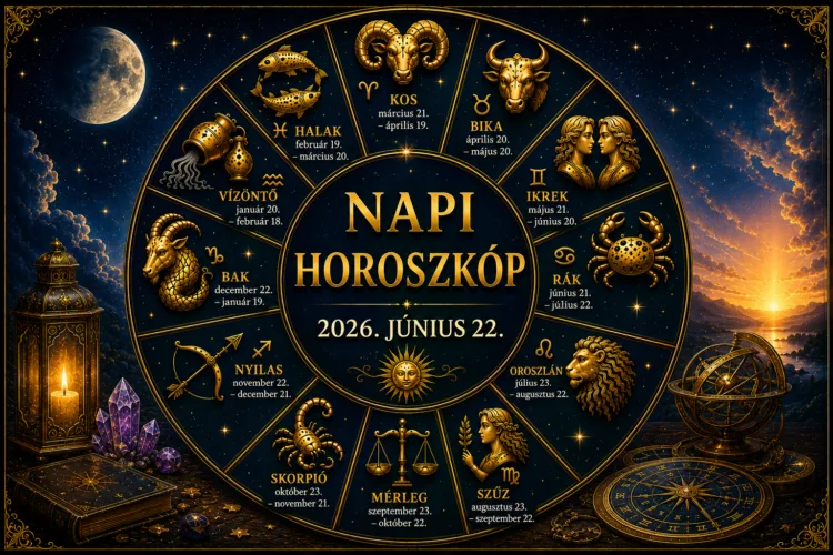 Napi horoszkóp – 2026. június 22. Három jegy előtt ma váratlan ajtó nyílhat meg Napi horoszkóp – 2026. június 22.: Három jegy előtt ma váratlan ajtó nyílhat meg