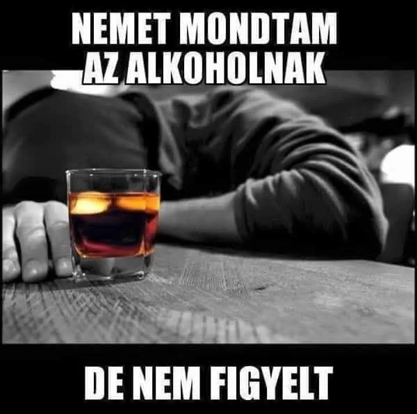 Nemet mondtam az alkoholnak de nem figyelt Nemet mondtam az alkoholnak de nem figyelt