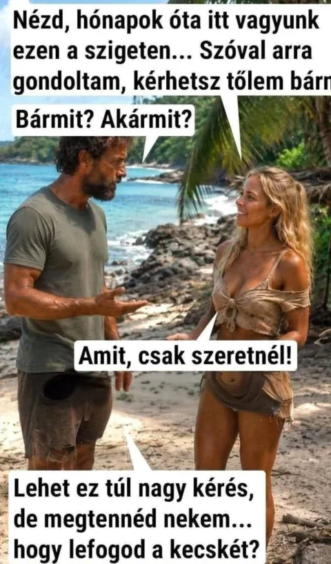 Nézd, hónapok óta itt vagyunk ezen a szigeten... Szóval arra gondoltam, kérhetsz tőlem...