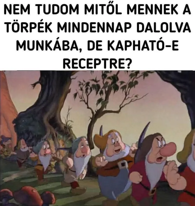 Nem tudom mitől mennek a törpék mindennap dalolva munkába? Nem tudom mitől mennek a törpék mindennap dalolva munkába?
