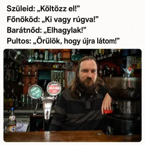Pultos: „Örülök, hogy újra látom! Pultos: „Örülök, hogy újra látom!