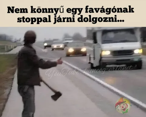 Nem könnyű egy favágónak stoppal járni dolgozni...