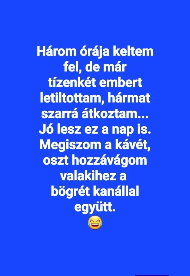 Három órája keltem fel, de már tizenkét embert letiltottam... Három órája keltem fel, de már tizenkét embert letiltottam...