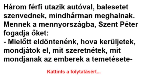 Vicc: Három férfi utazik autóval