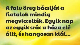 Vicc: A falu öreg bácsiját a fiatalok mindig megviccelték.