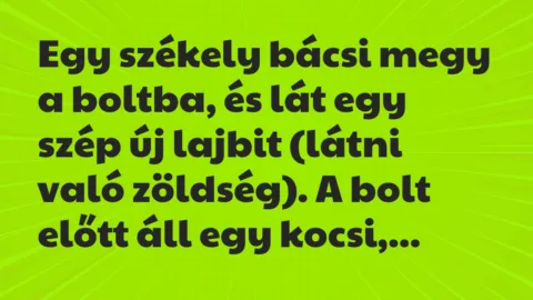 Vicc: Egy székely bácsi megy a boltba, és lát egy szép új lajbit (látni való… Vicc: Egy székely bácsi megy a boltba, és lát egy szép új lajbit (látni való…