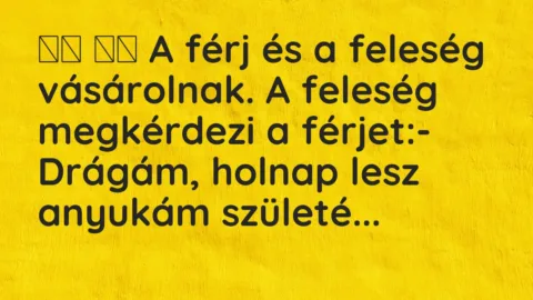 Viccek:
A férj és a feleség vásárolnak. A feleség… Viccek:
A férj és a feleség vásárolnak. A feleség…